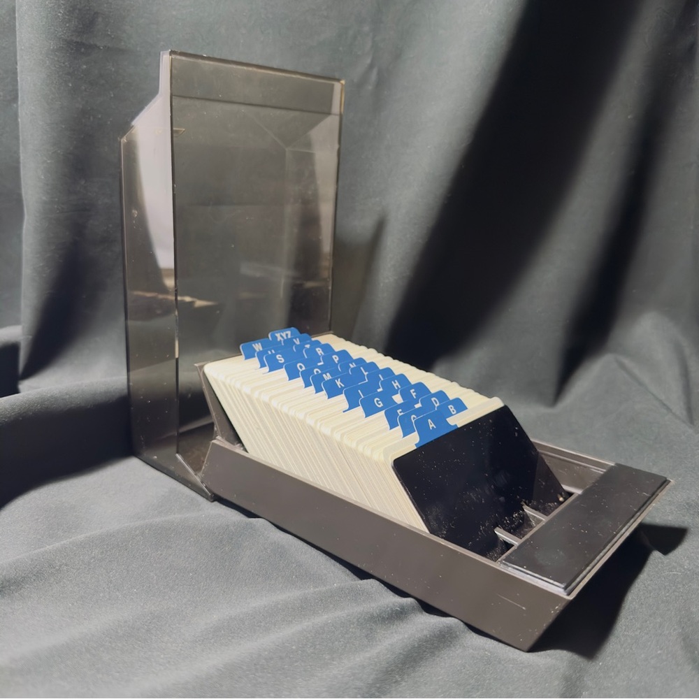 Vintage Rolodex Address Keeper Plastic Box Model VIP24C Unused Index Card Tabs